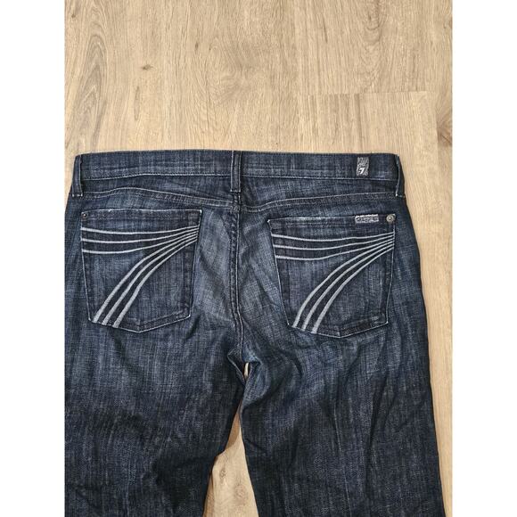 7 For All Mankind Dark Blue Flare Jeans - Picture 9 of 10